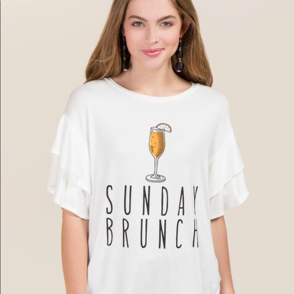Francesca’s Sunday Brunch Shirt NWOT